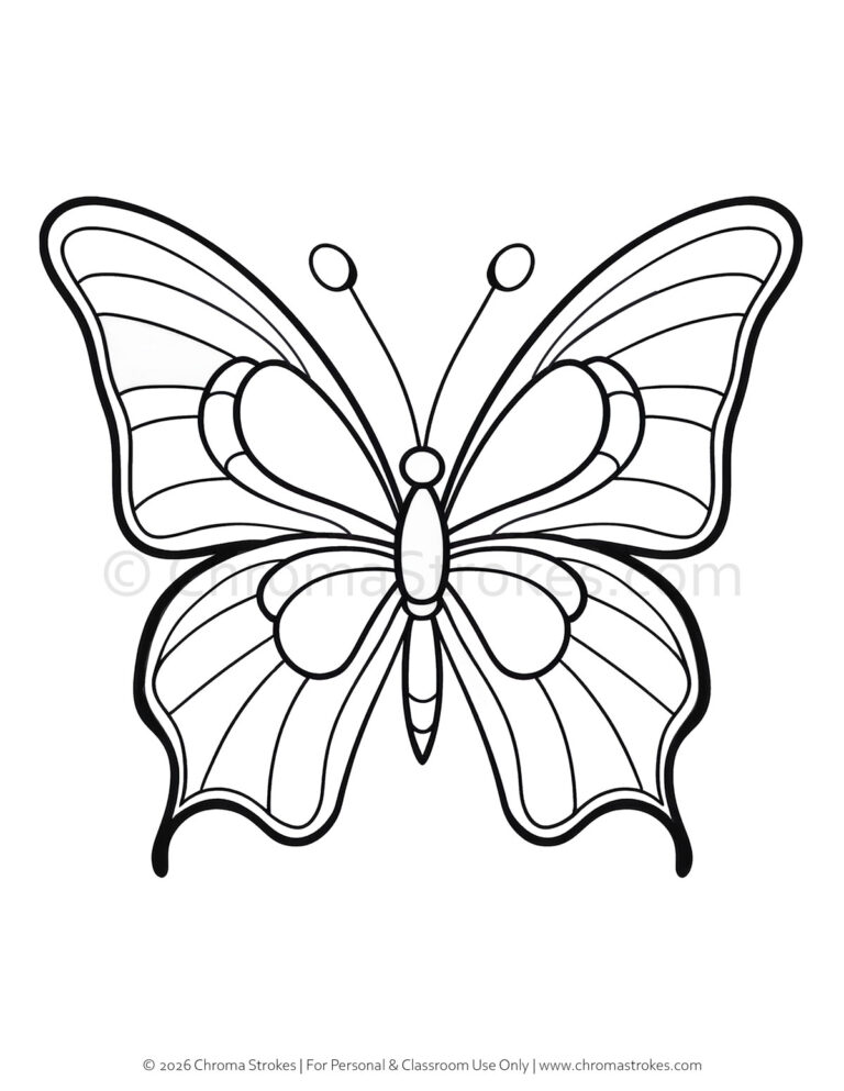 Free butterfly coloring page