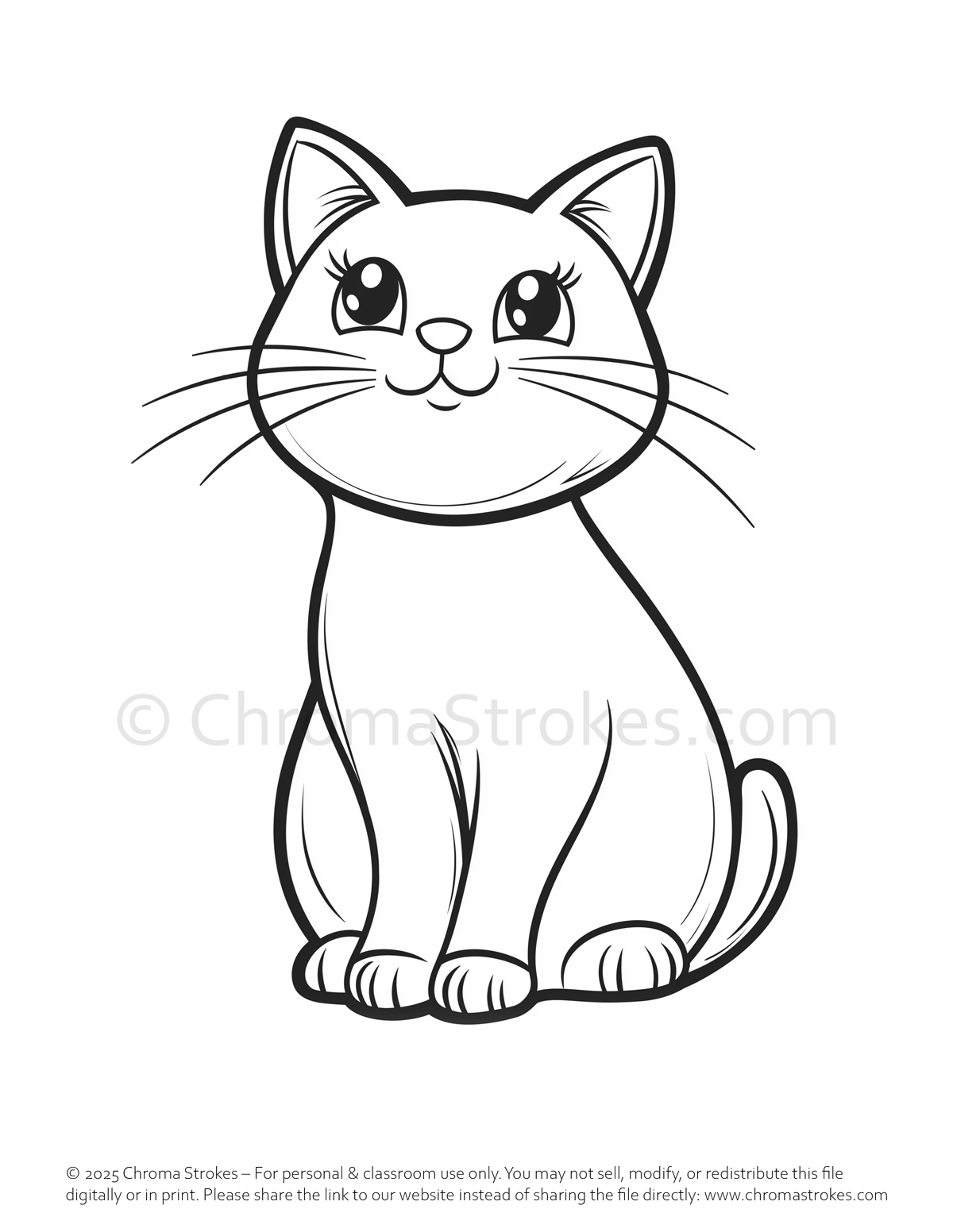 Cat Easy Coloring Page