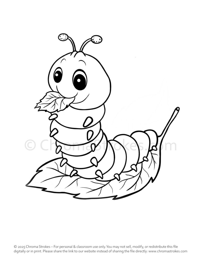 Caterpillar Free Coloring Page