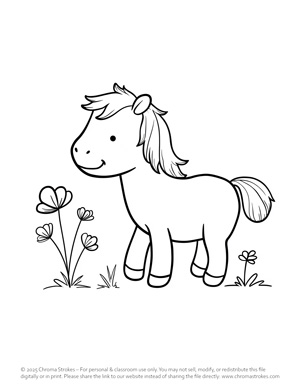 Free horse coloring page for kids