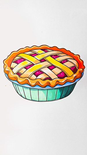 Free Printable Pie Coloring Page colored example