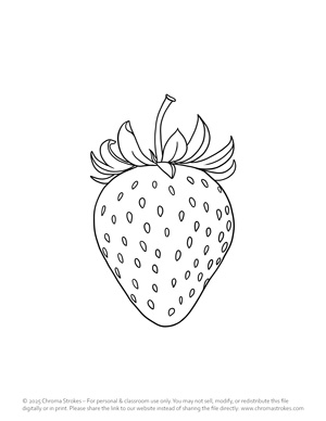 Strawberry free printable coloring page