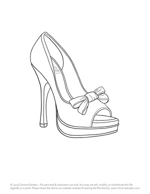 Women's shoe coloring page
