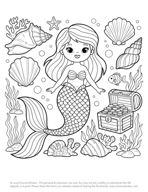 Free Mermaid Coloring Page
