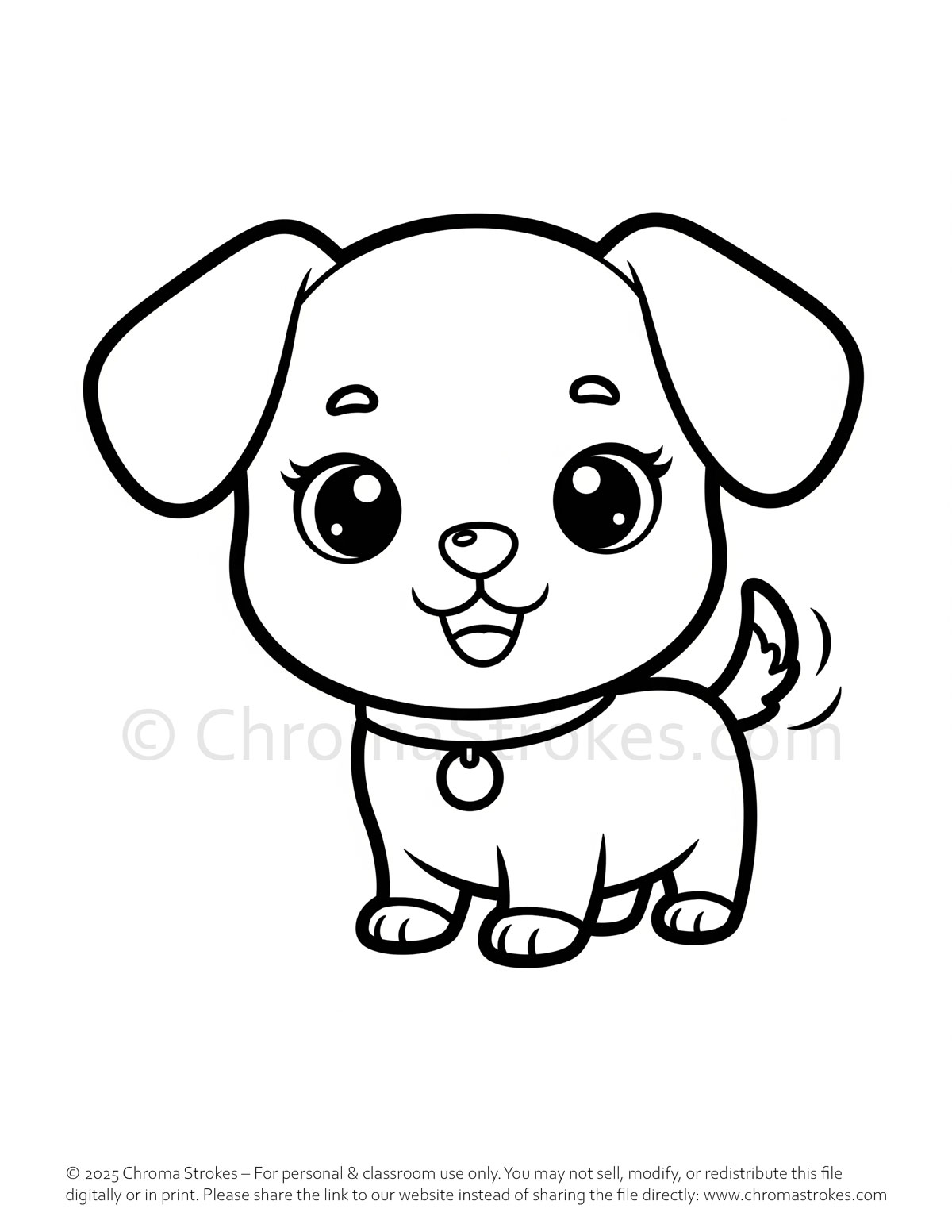 Free Cute Puppy Coloring Page