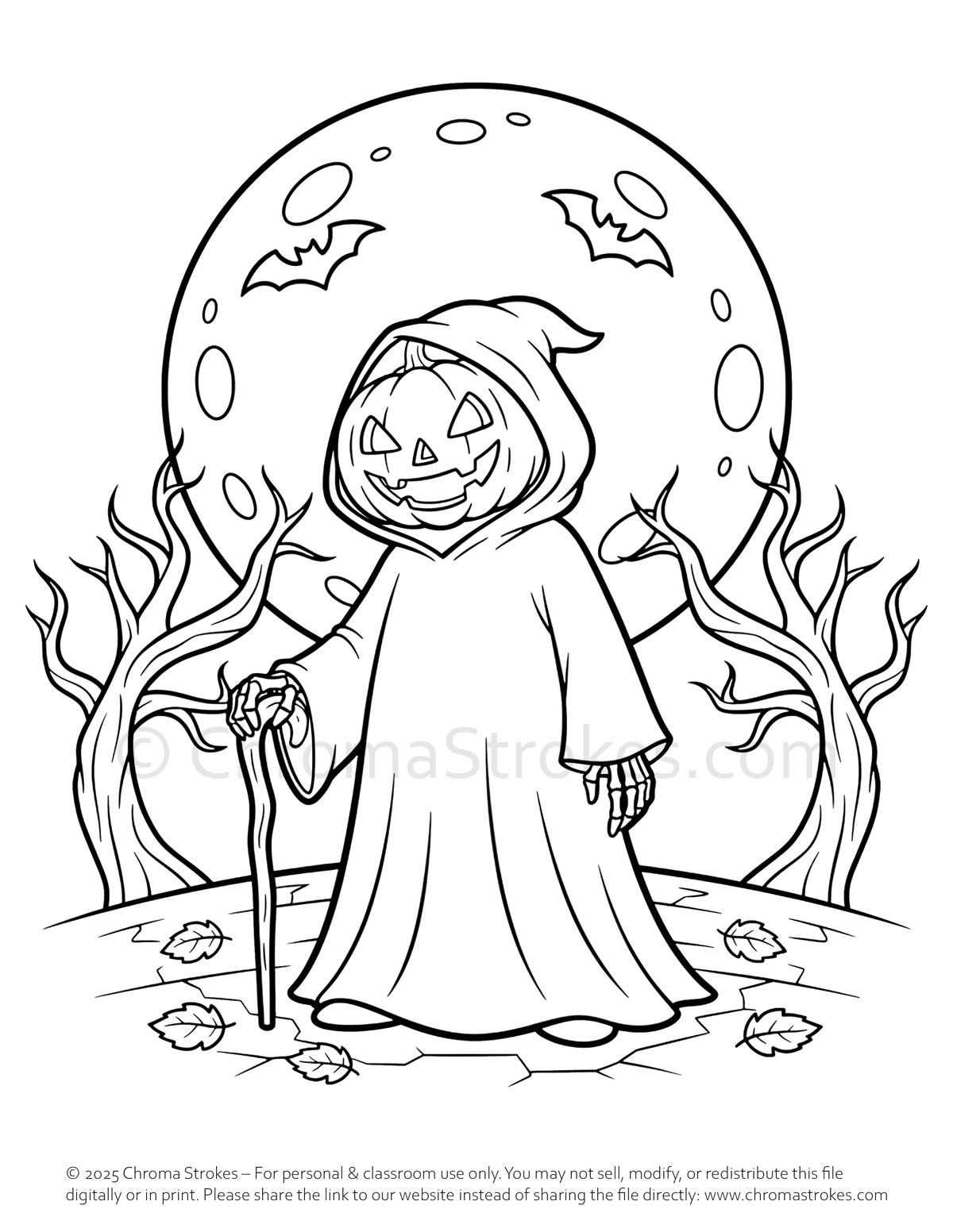 Free Jack-o-Lantern Coloring Page