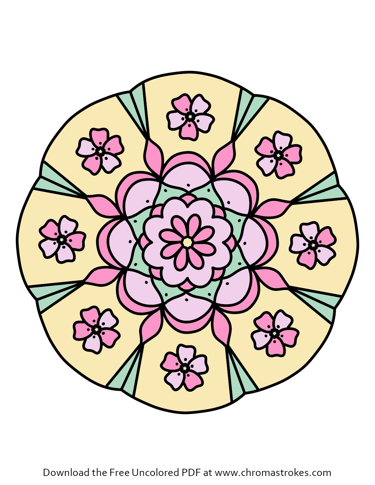 Free Easy Flower Mandala Coloring Page