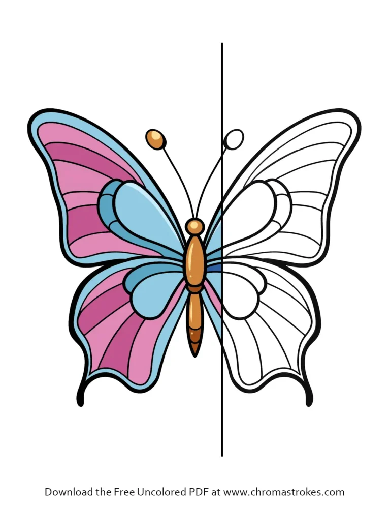 Free butterfly coloring page