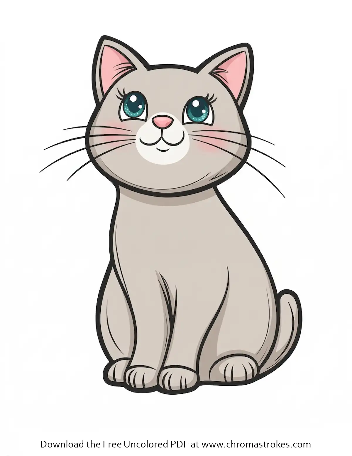 Cat Easy Coloring Page