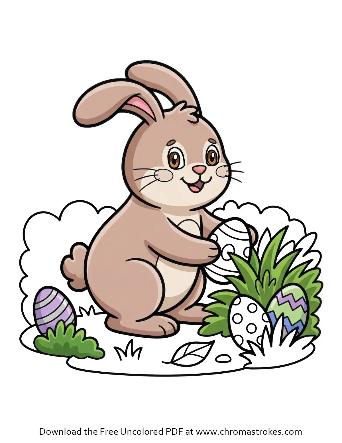 Cute Easter Bunny Coloring Page