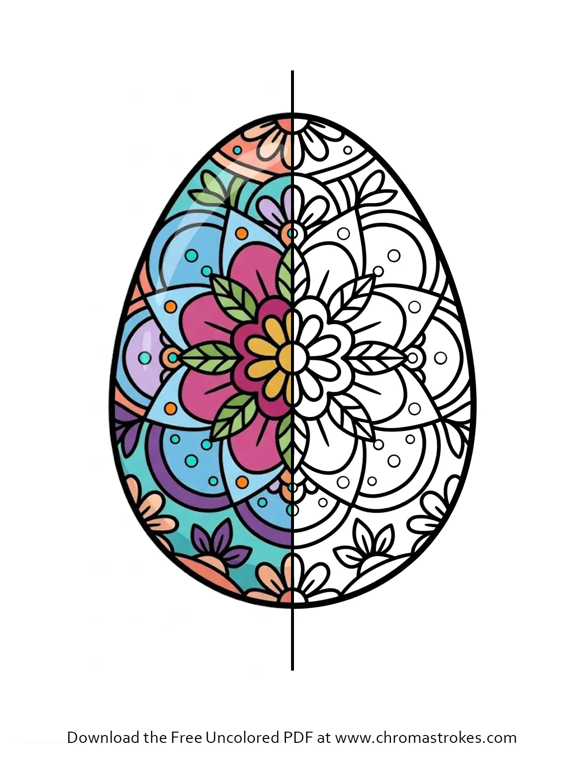 Easter Egg Mandala Coloring Page