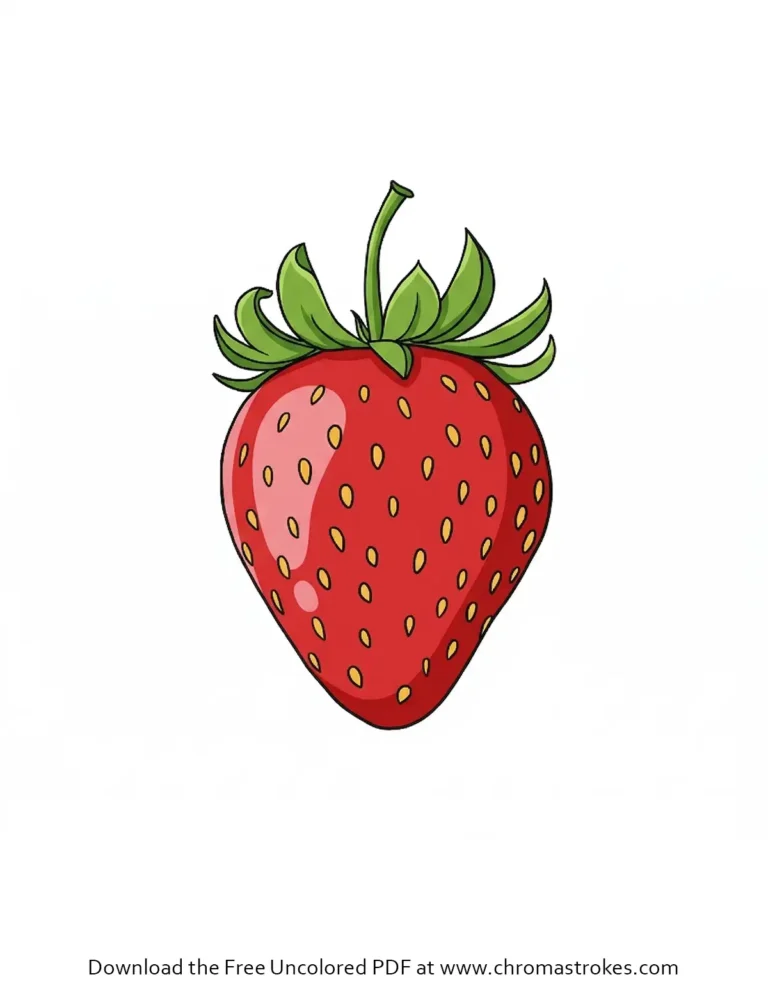 Strawberry Free Coloring Page