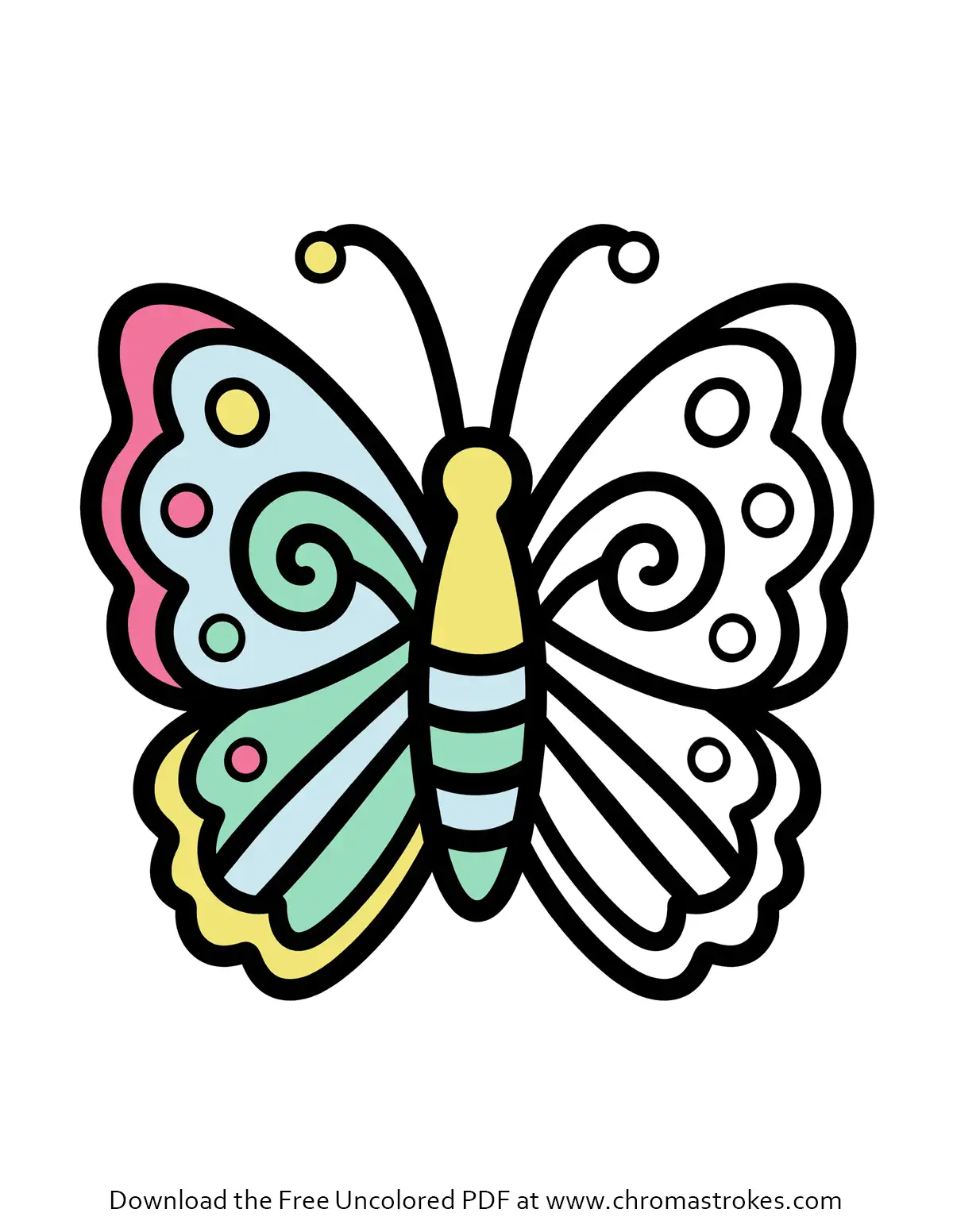 Easy Butterfly Coloring Page