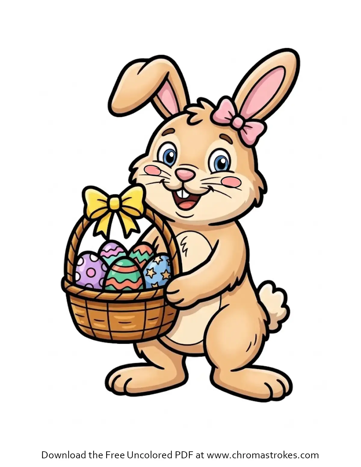 Cute Easter Bunny Coloring Page