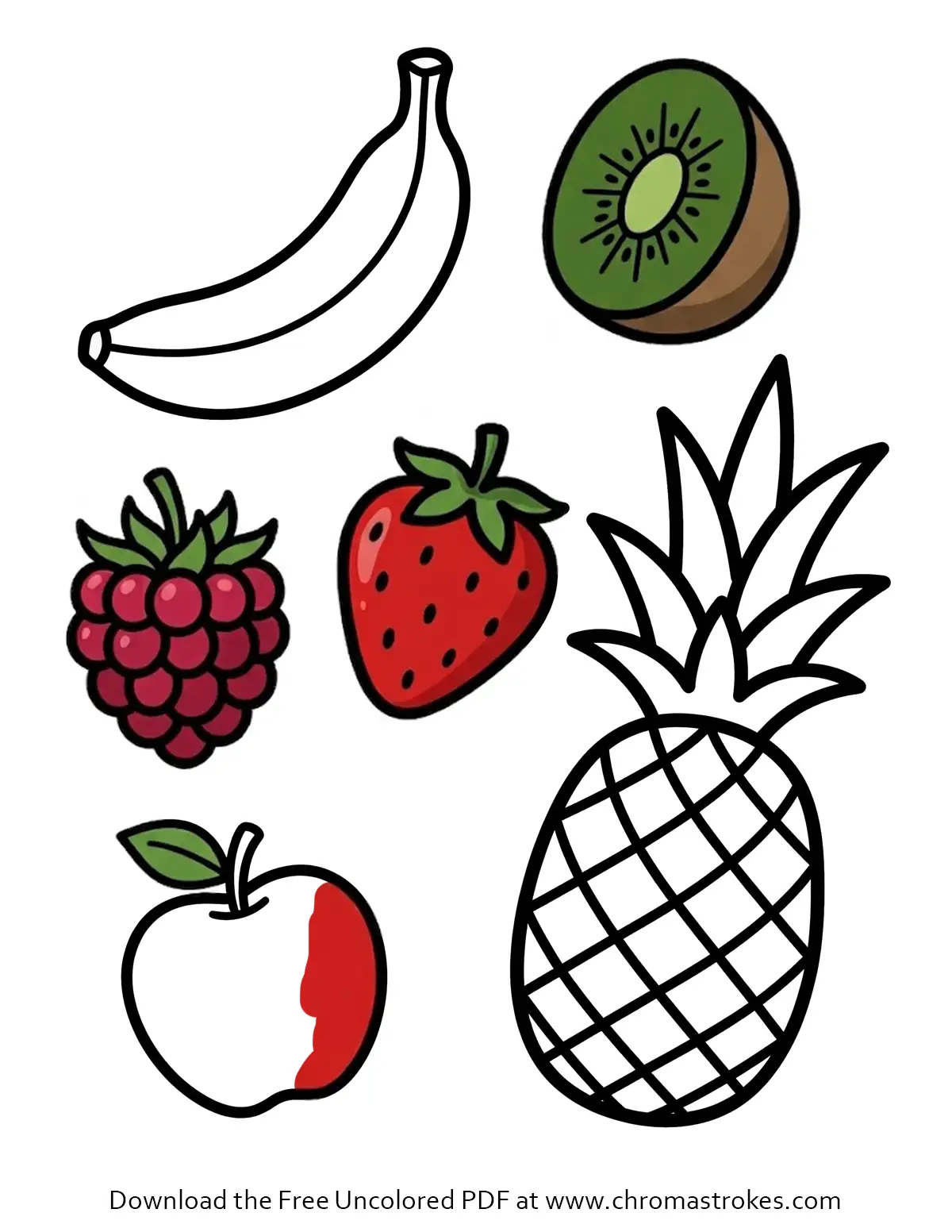 Easy Fruit Coloring Page