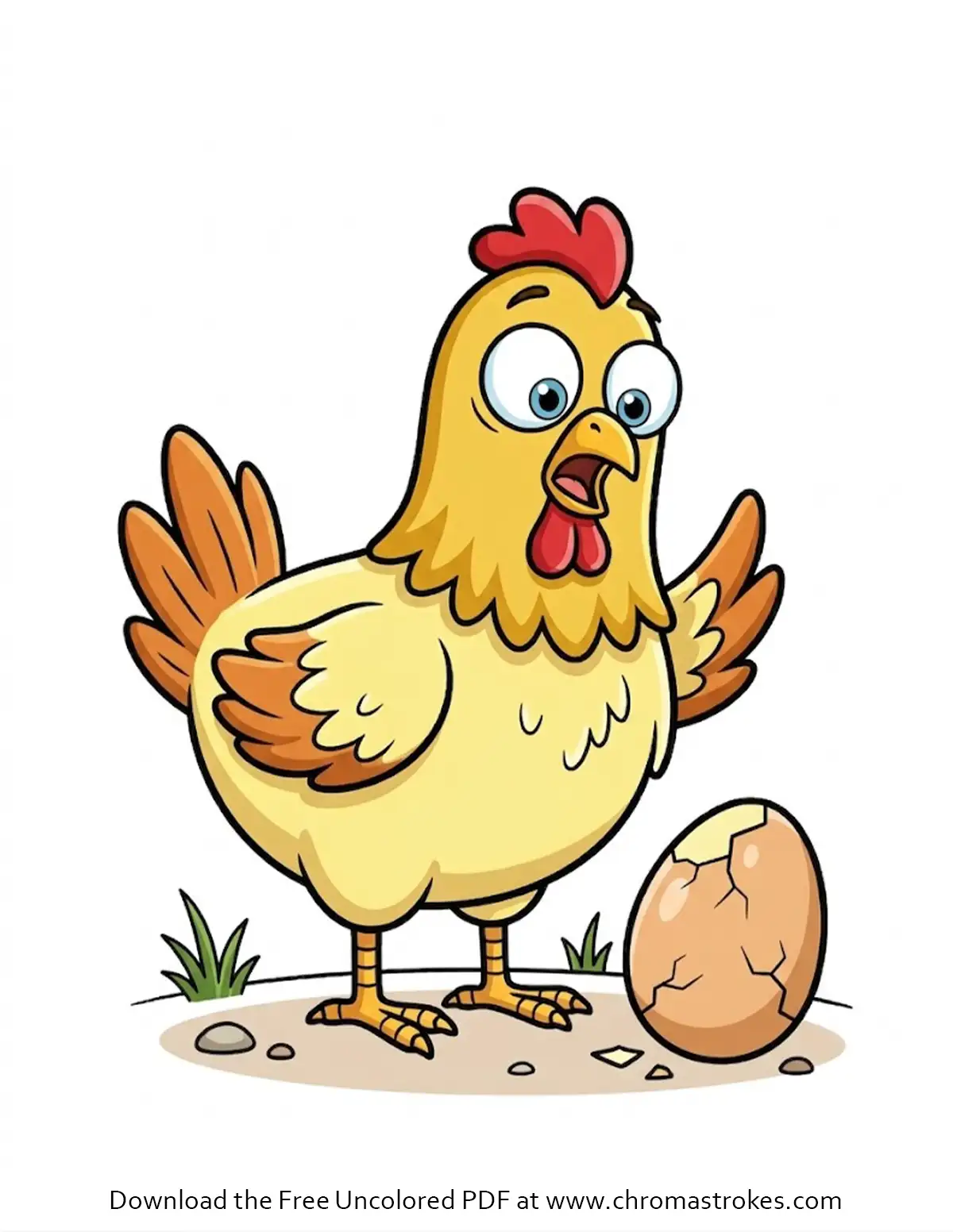 Funny Chicken Coloring Page