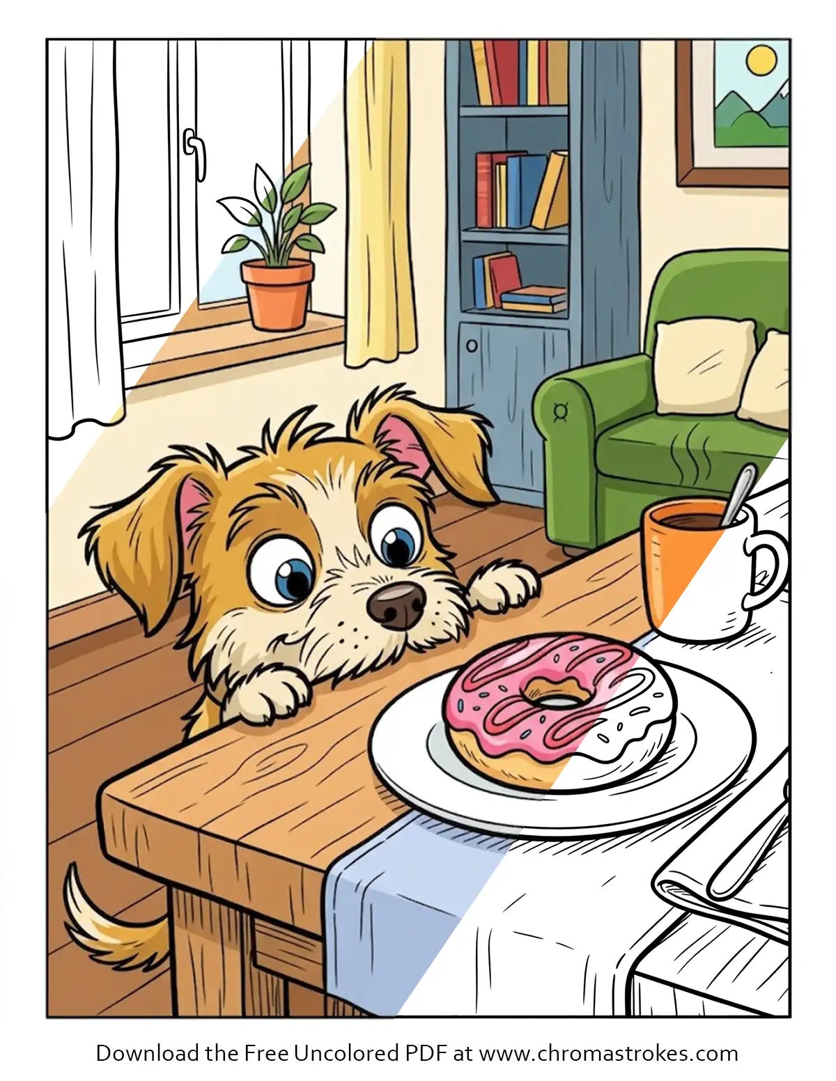 Cute Dog Coloring Page