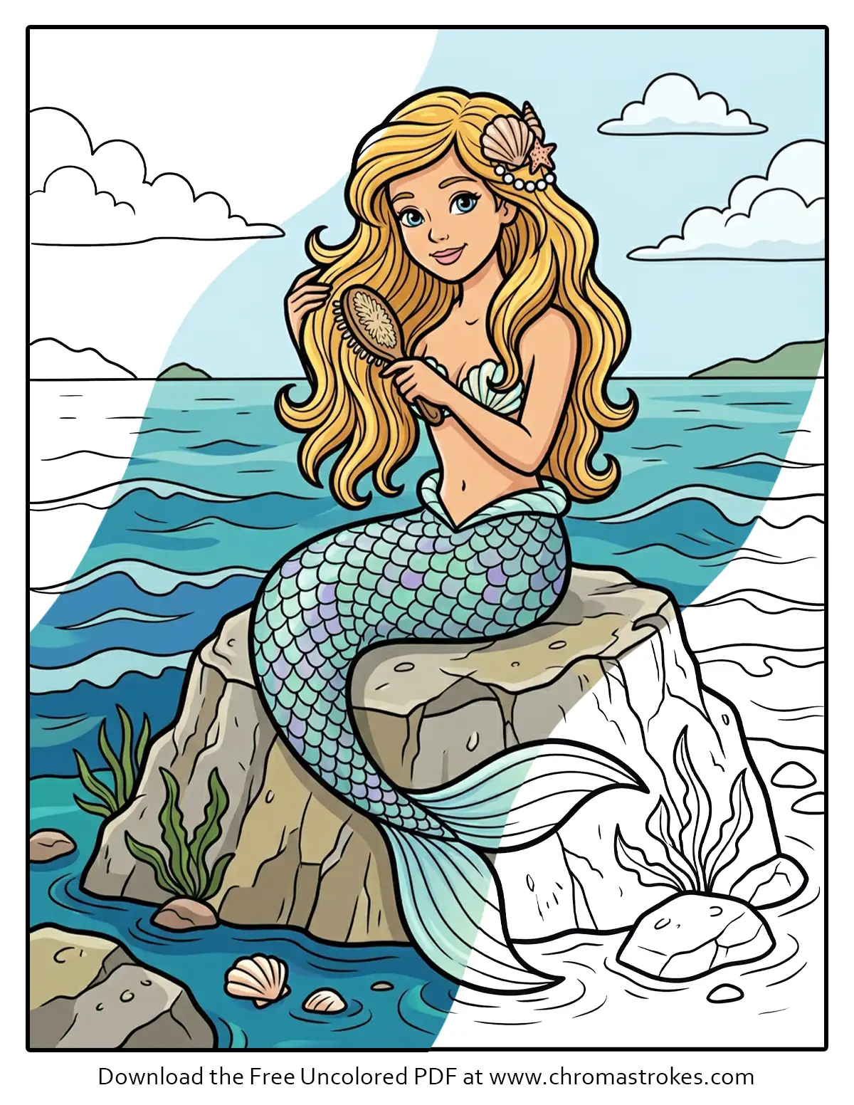 Free Printable Mermaid Coloring Page