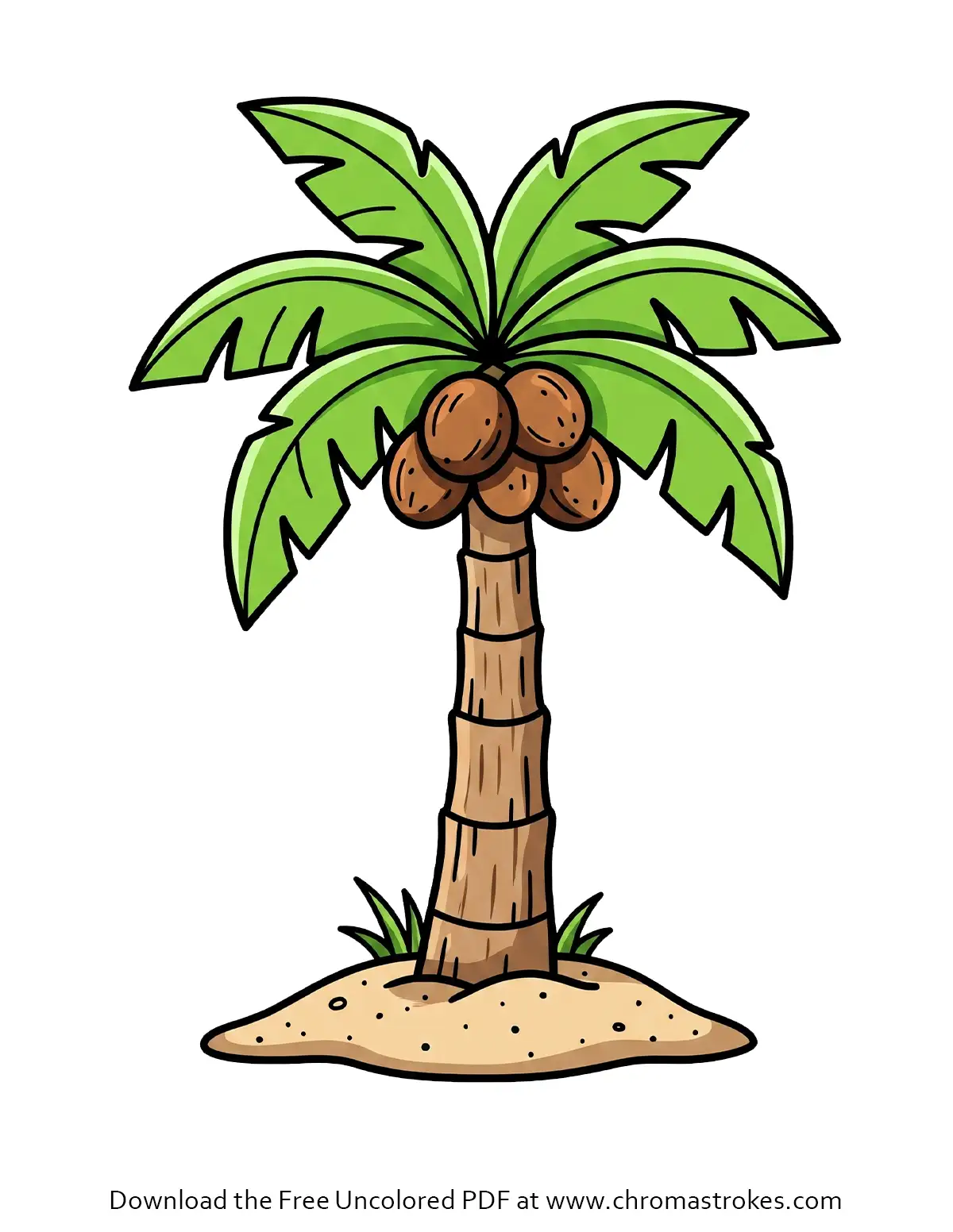Palm Tree Coloring Page for Preschool