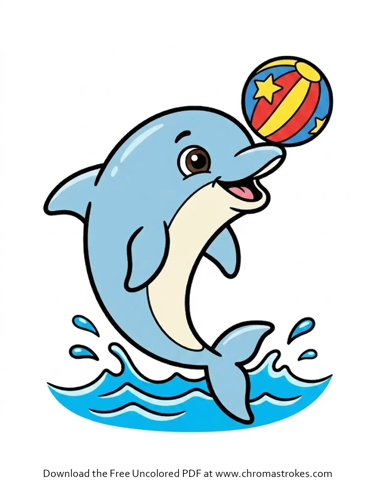 Dolphin Coloring Page for Preschool