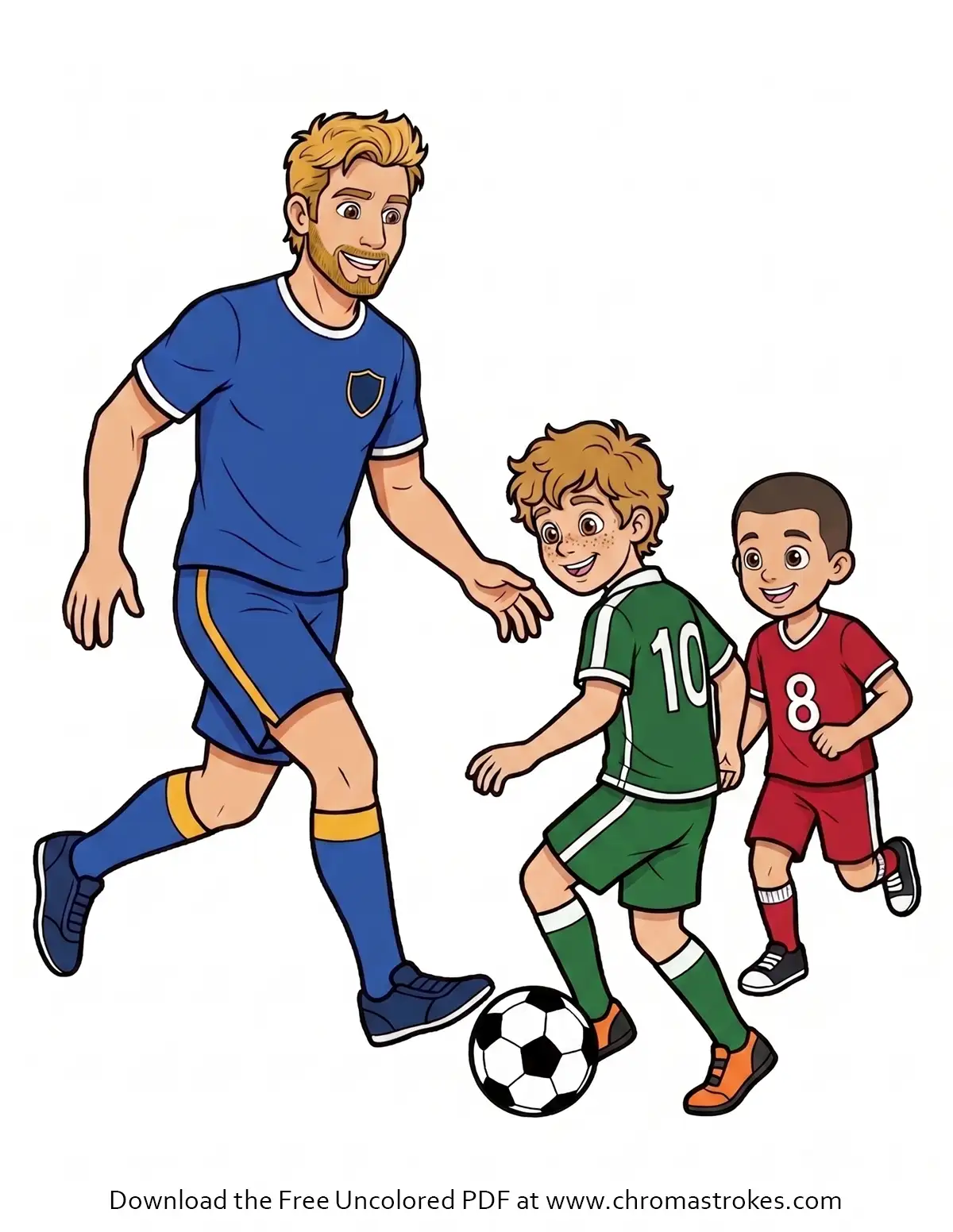 Father’s Day Coloring Page: Soccer Match
