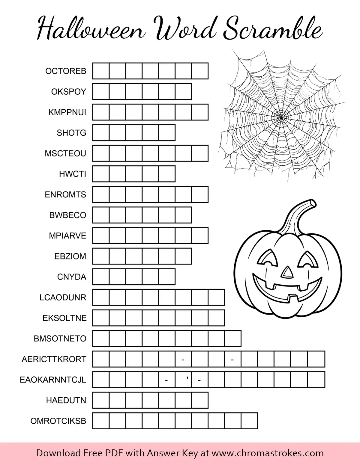 Halloween Word Scramble